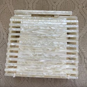 Zara pearl handle bag clutch